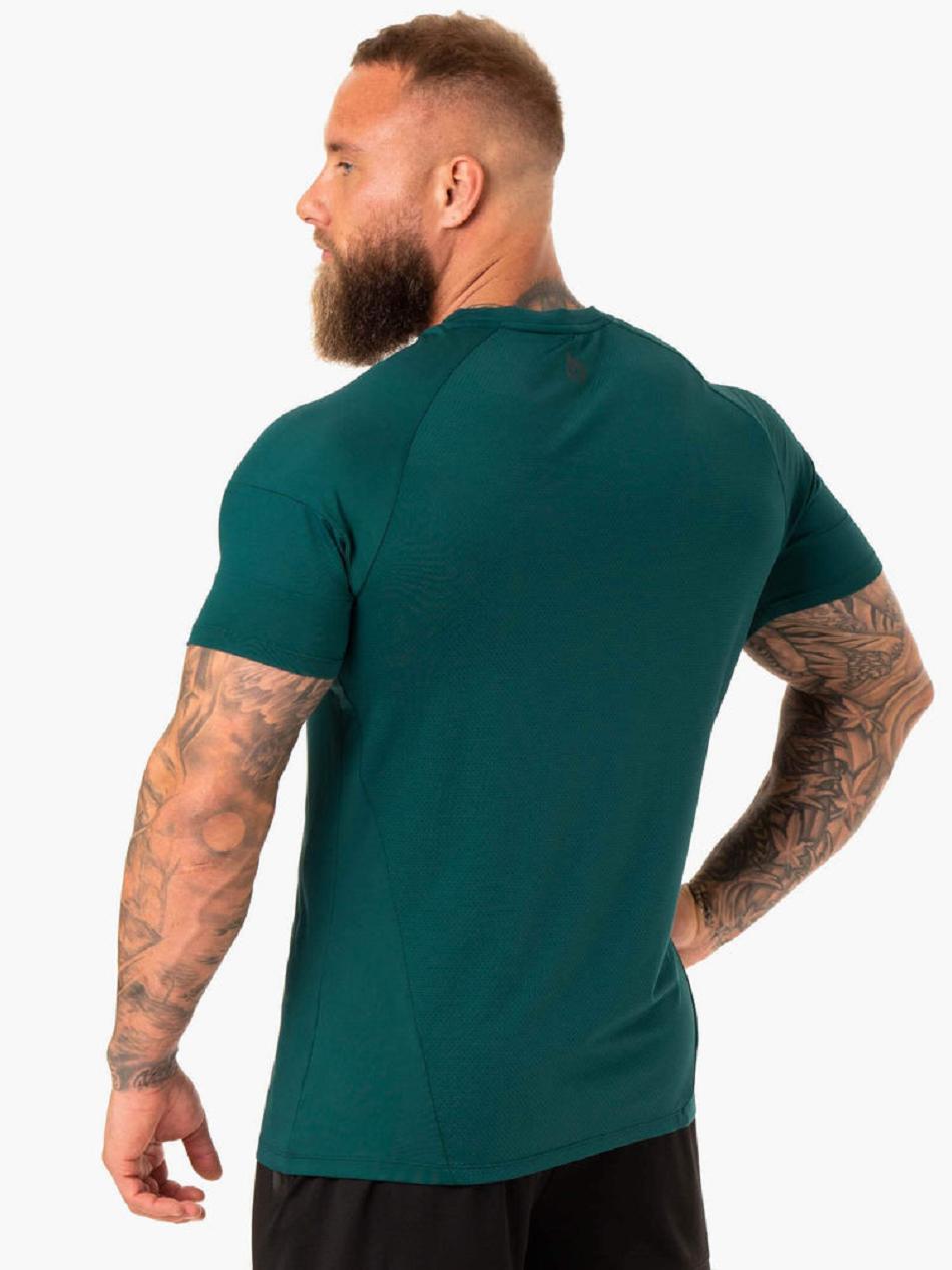 Turquoise Men's Ryderwear Action Mesh T-shirt | 5G8148431