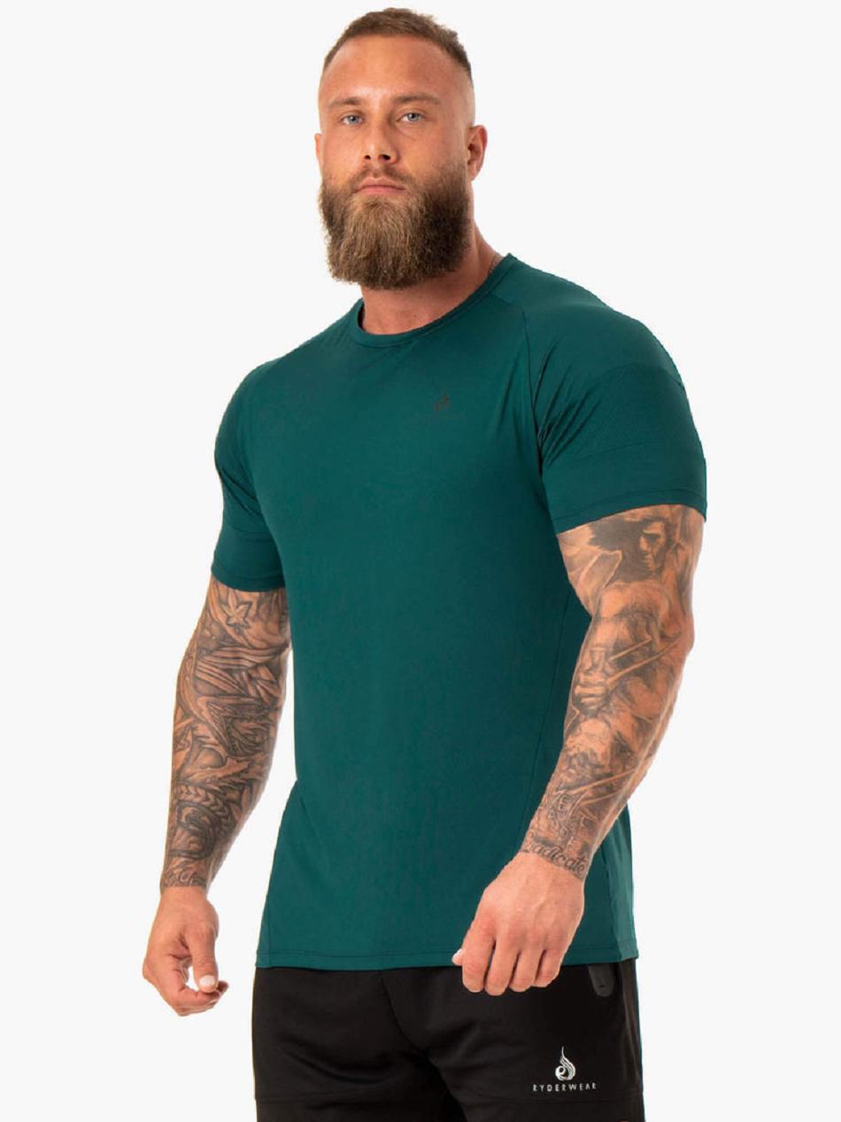 Turquoise Men's Ryderwear Action Mesh T-shirt | 5G8148431