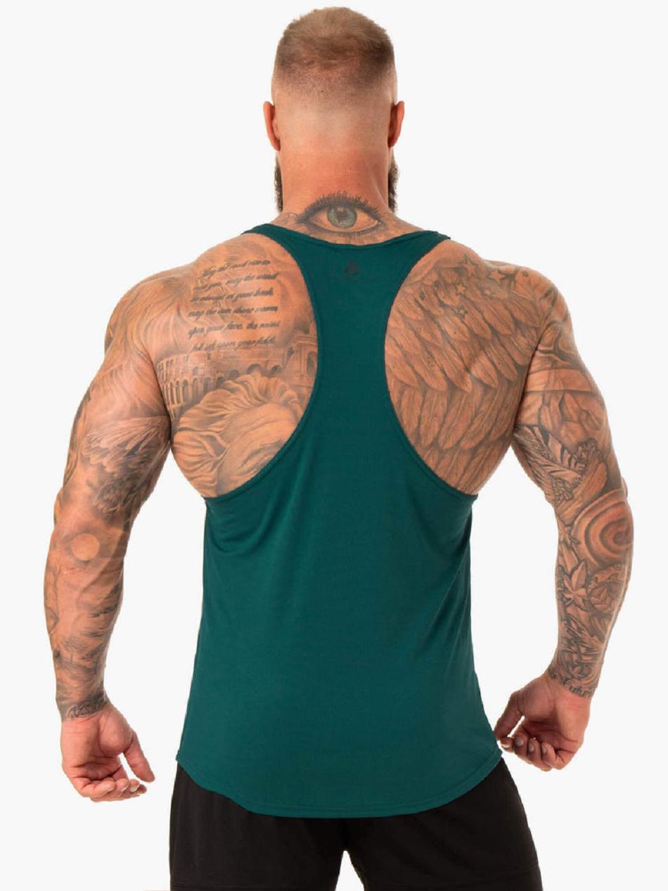 Turquoise Men's Ryderwear Define Mesh T-Back Tanks | 80RC98267