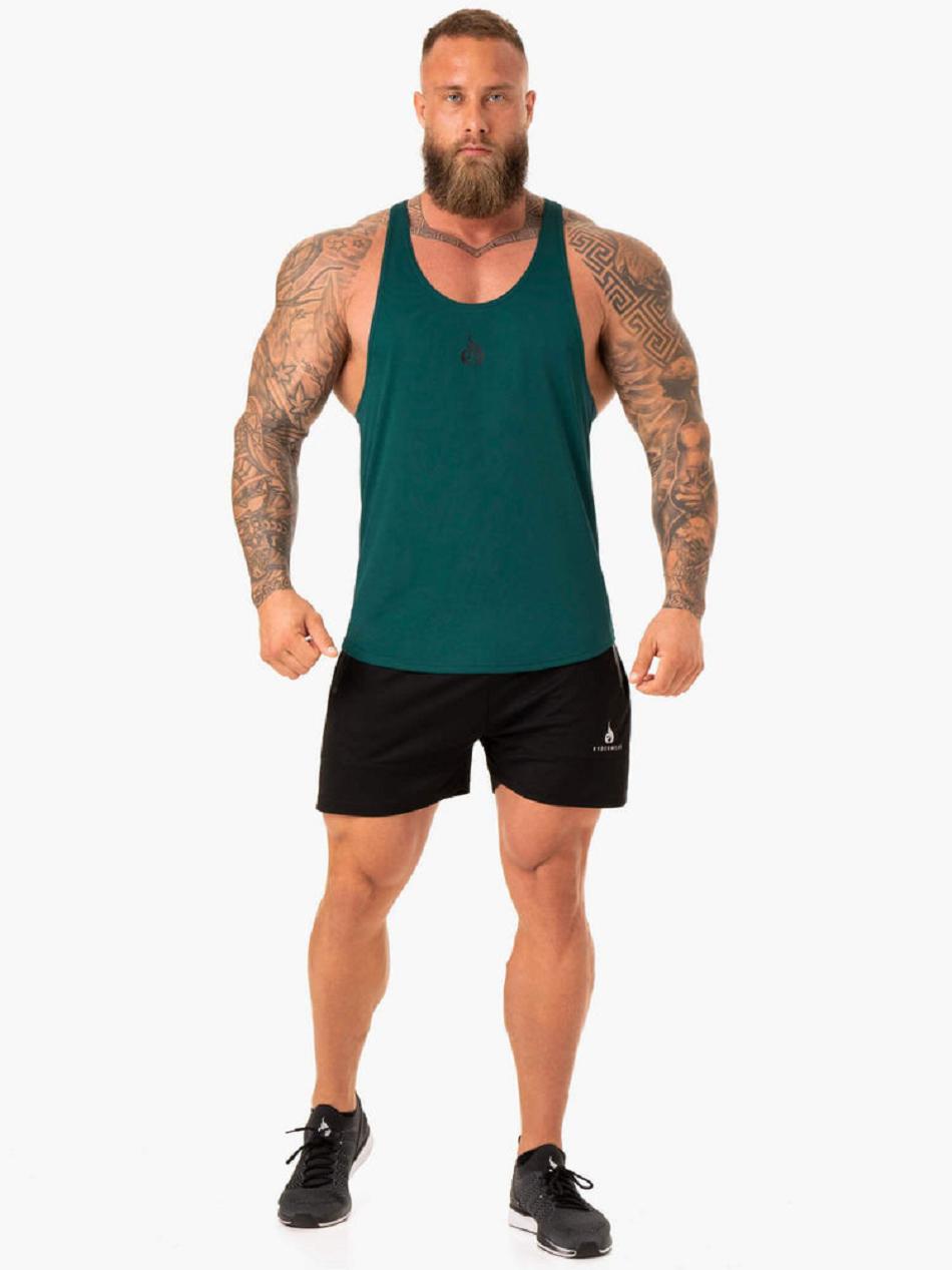 Turquoise Men's Ryderwear Define Mesh T-Back Tanks | 80RC98267