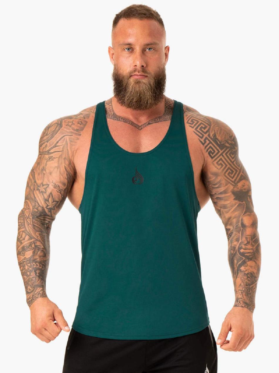 Turquoise Men\'s Ryderwear Define Mesh T-Back Tanks | 80RC98267