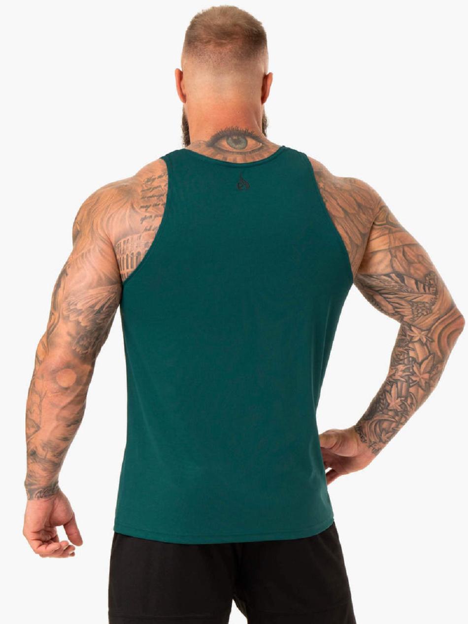 Turquoise Men's Ryderwear Heighten Mesh Regular Tank Top | 6D8446831