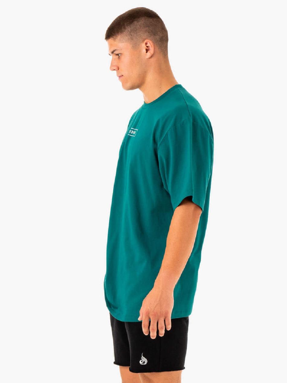 Turquoise Men's Ryderwear Recharge T-Shirt Top | DS8620974