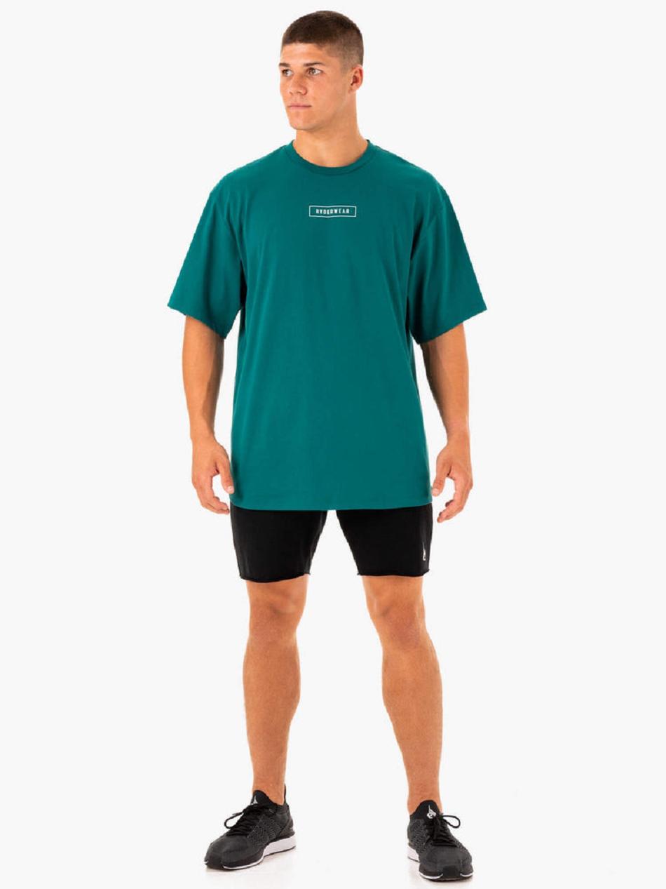 Turquoise Men's Ryderwear Recharge T-Shirt Top | DS8620974