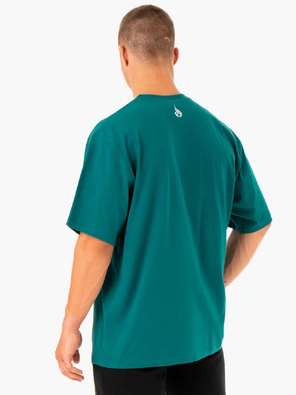 Turquoise Men's Ryderwear Recharge T-shirt | OKT98300