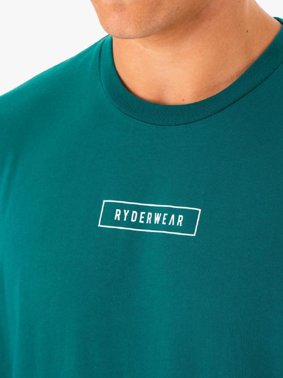 Turquoise Men's Ryderwear Recharge T-shirt | OKT98300