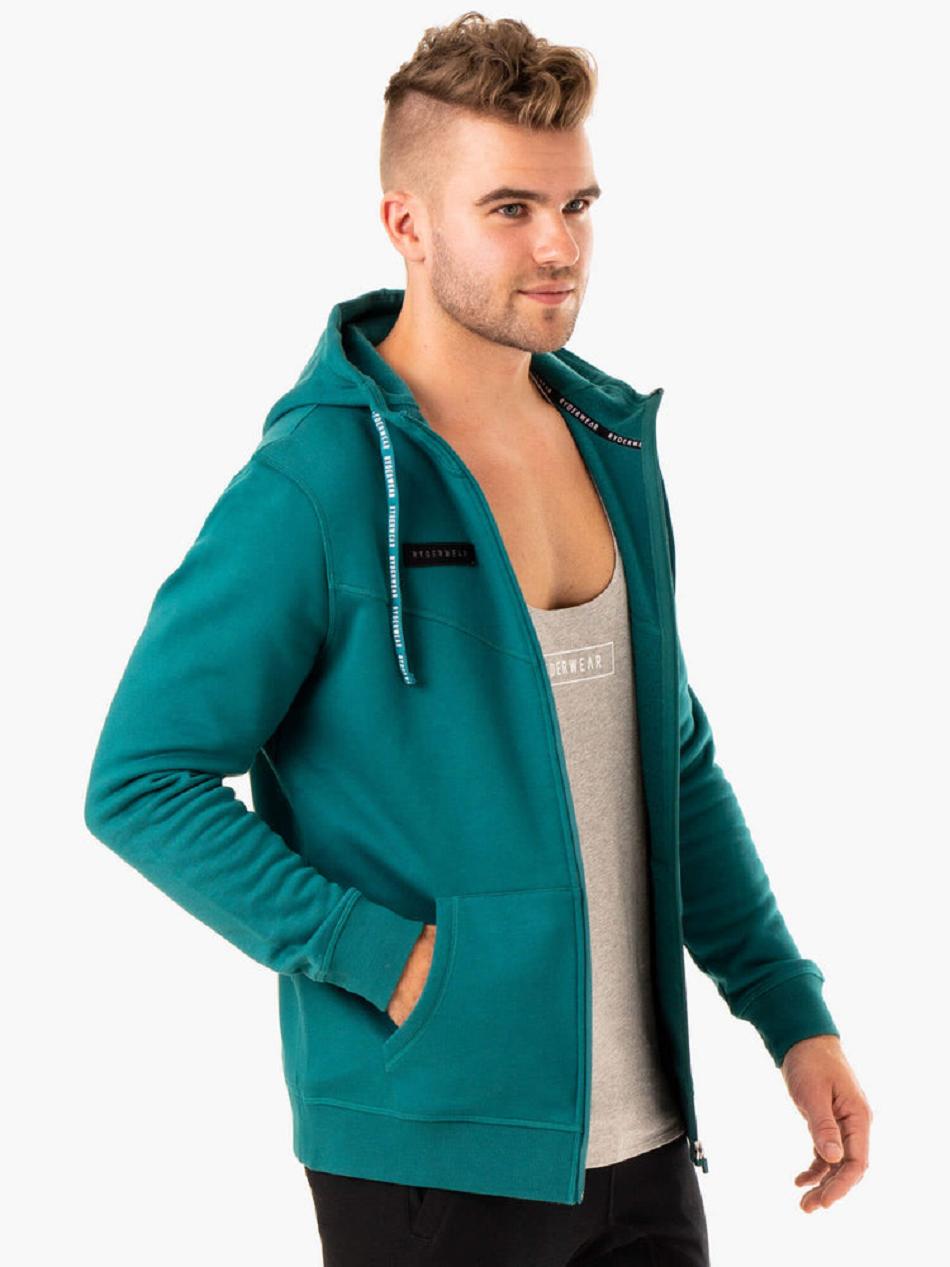 Turquoise Men's Ryderwear Recharge Zip Up Jackets | 130S22681