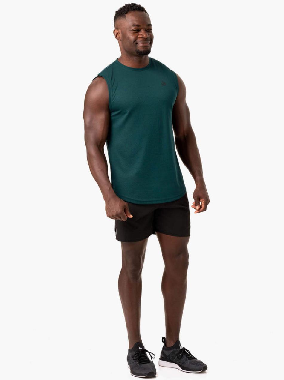 Turquoise Men's Ryderwear Reflex Mesh Baller Tanks | 80RW78731