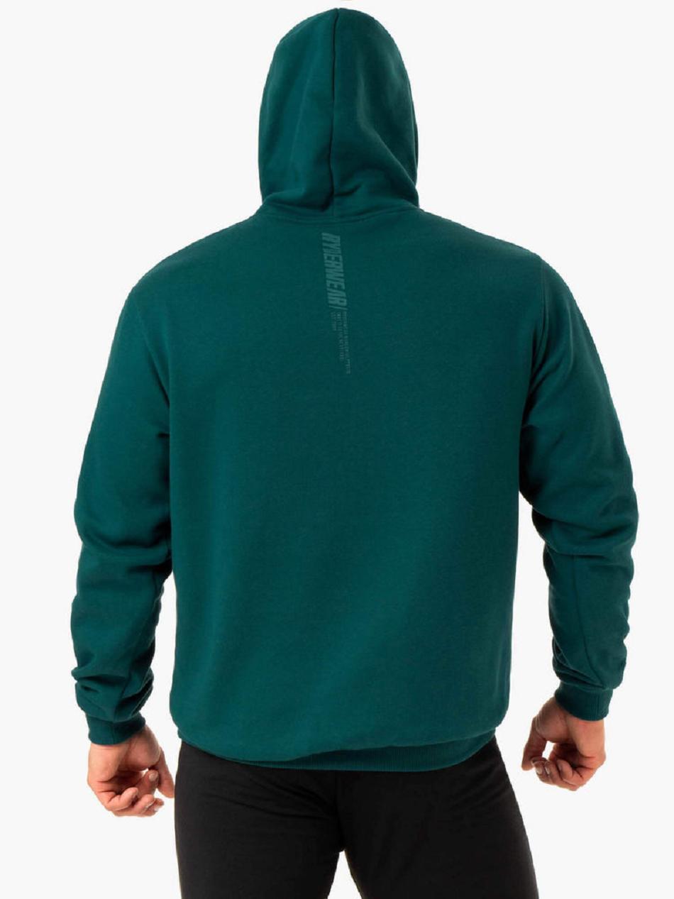 Turquoise Men's Ryderwear Reset Pullover Hoodie Top | FR8434868