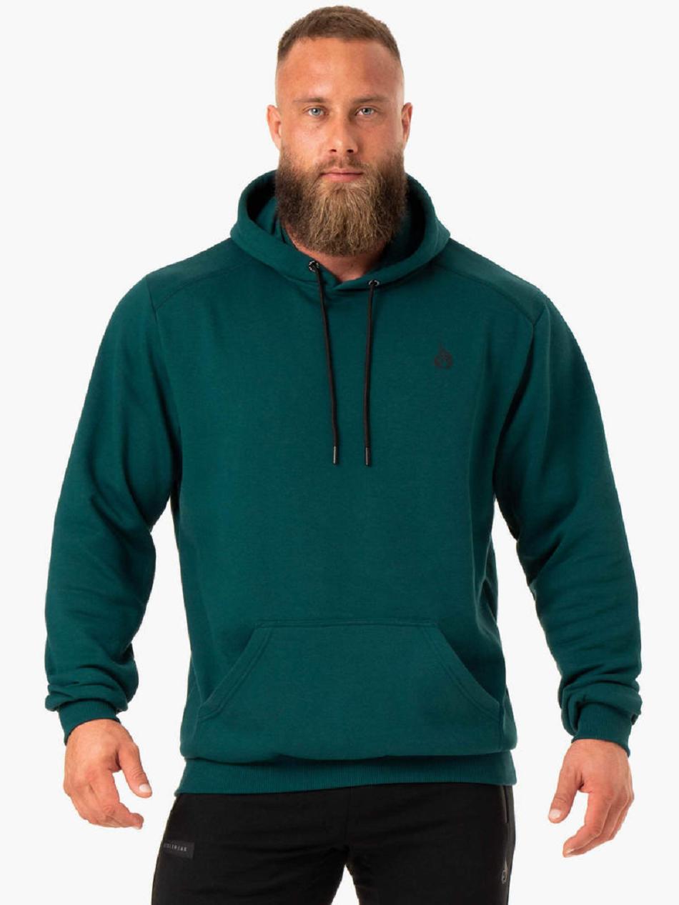 Turquoise Men's Ryderwear Reset Pullover Hoodie Top | FR8434868