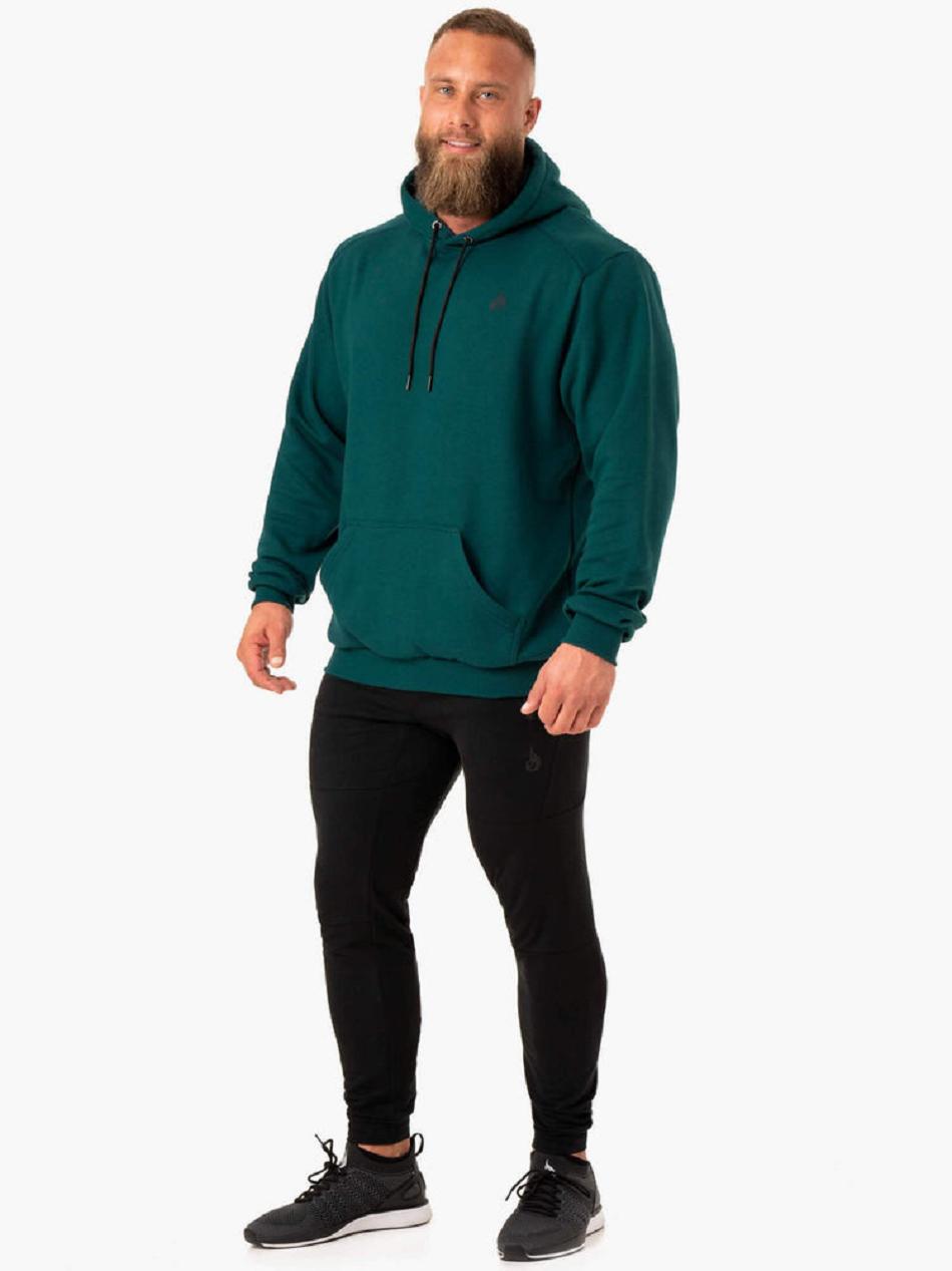 Turquoise Men's Ryderwear Reset Pullover Hoodie Top | FR8434868