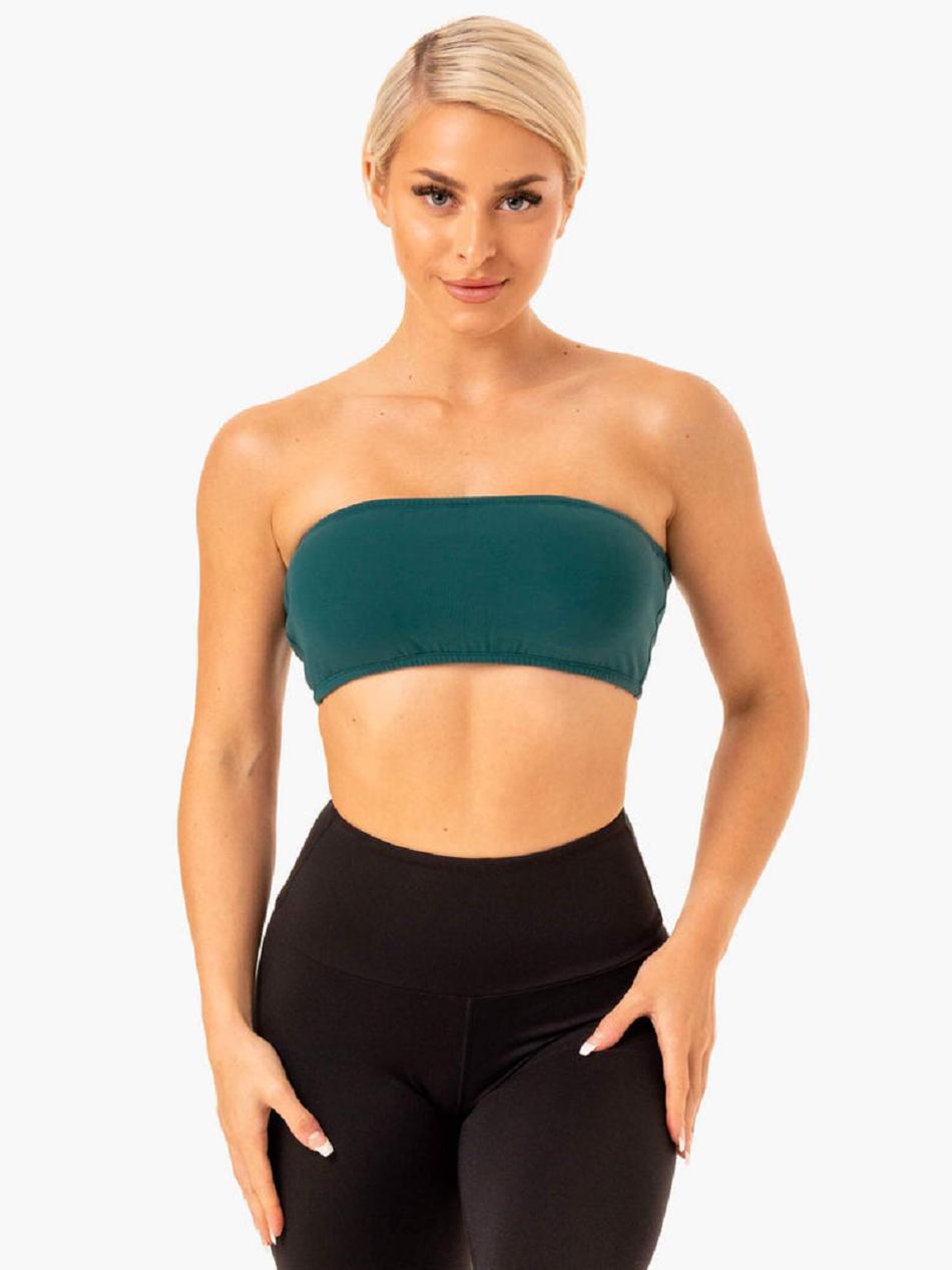 Turquoise Women\'s Ryderwear Bandeau Sports Bras | 56ES42842