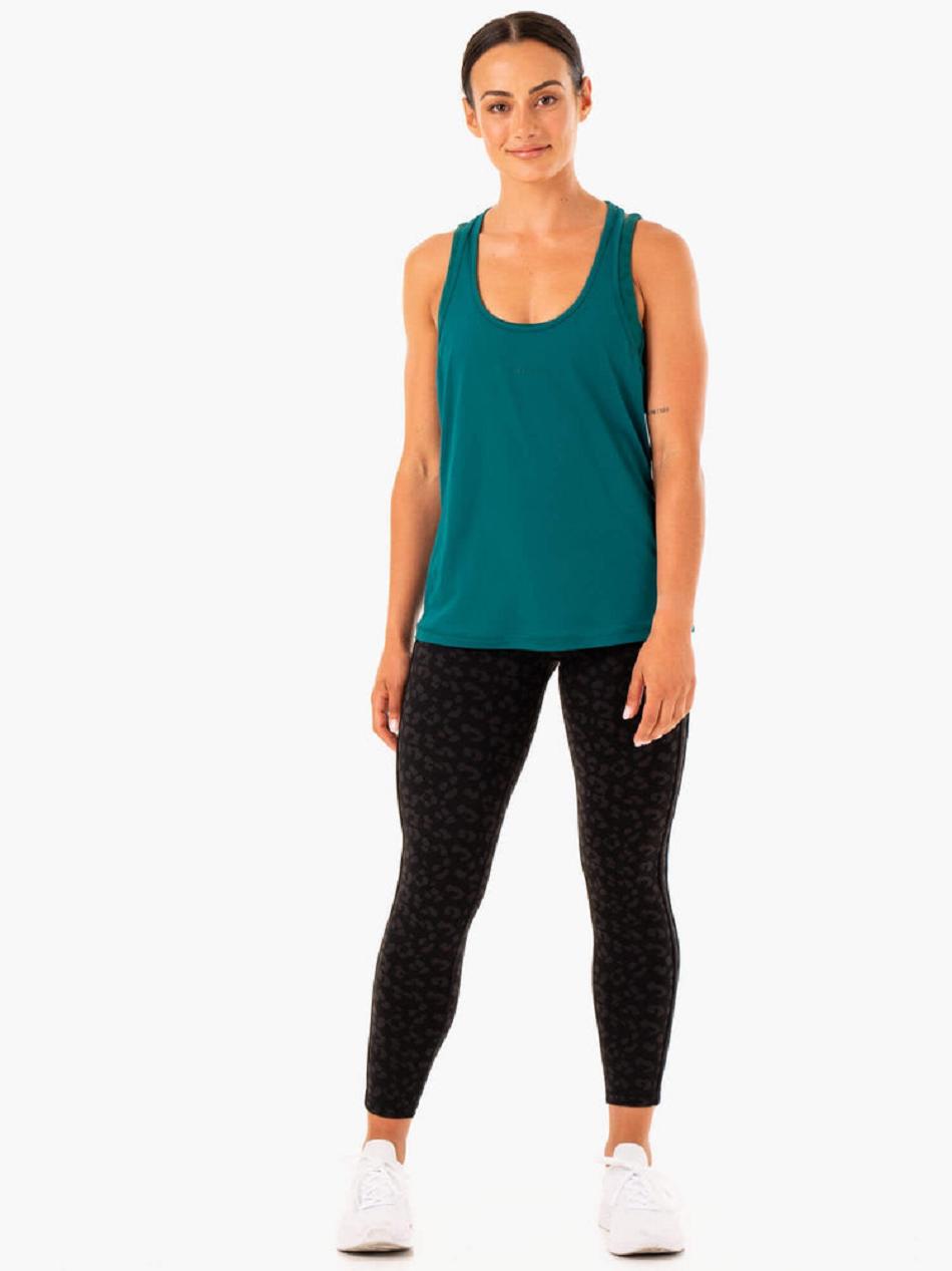 Turquoise Women's Ryderwear Evolution Racer Back Tank Top | 63ES16623