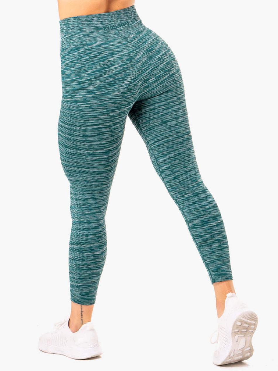 Turquoise Women's Ryderwear Evolve High Waisted Leggings Seamless | SF4330198