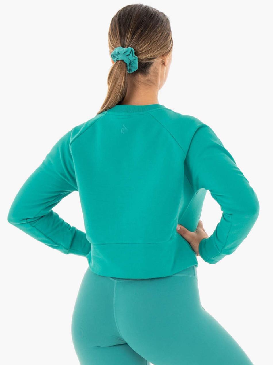 Turquoise Women's Ryderwear Motion Sweater Top | 132DF66924