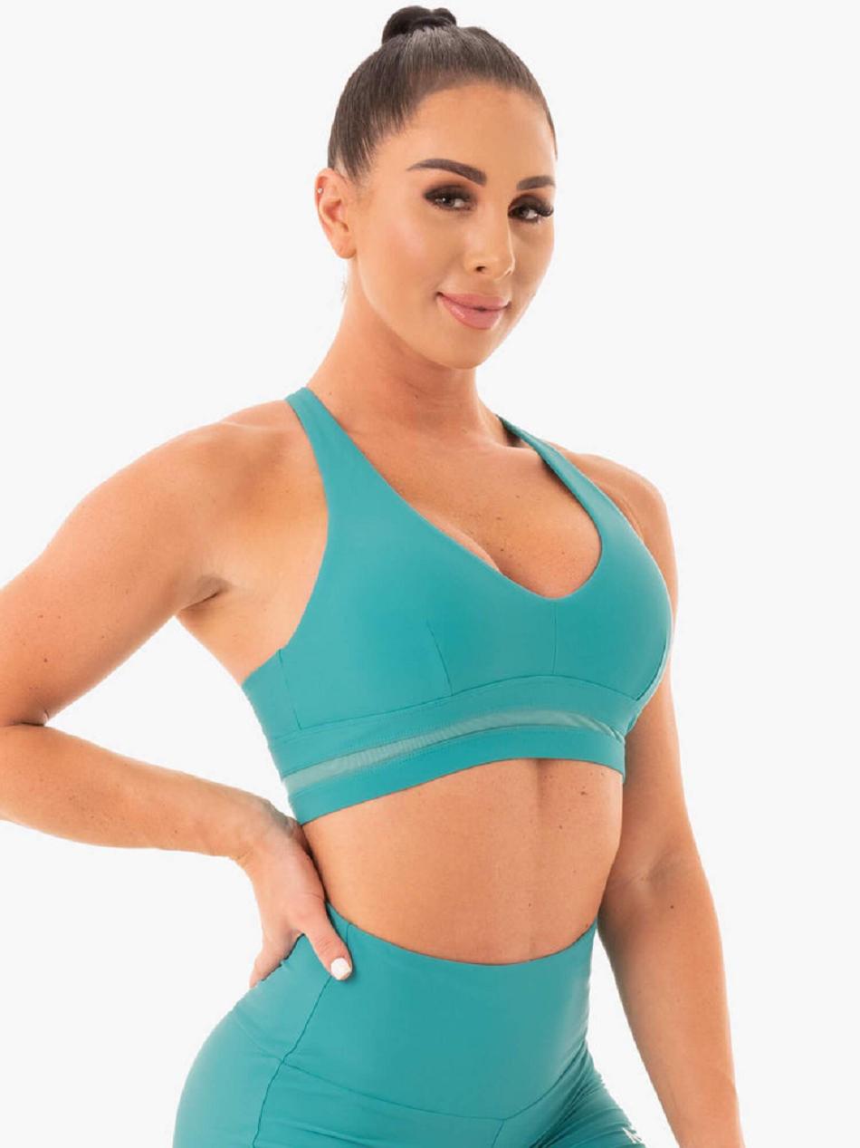 Turquoise Women's Ryderwear NEM X RW Sports Bras | 6Y5815042