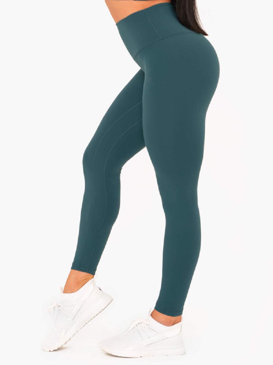 Turquoise Women's Ryderwear NKD High Waisted Leggings | 135F23768