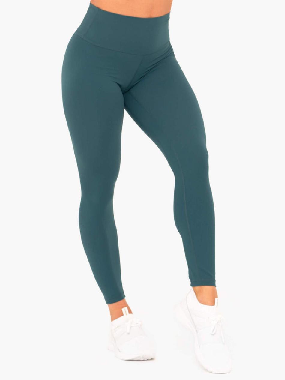 Turquoise Women's Ryderwear NKD High Waisted Leggings | 135F23768