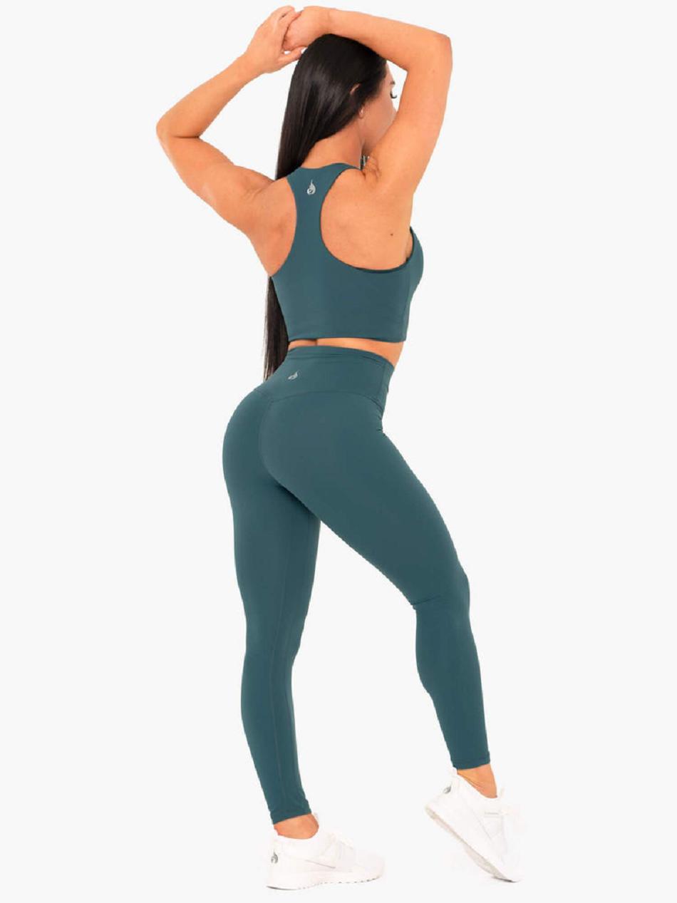 Turquoise Women's Ryderwear NKD High Waisted Leggings | 135F23768