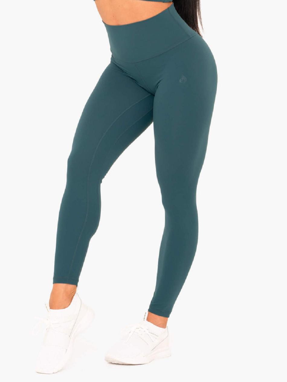 Turquoise Women\'s Ryderwear NKD High Waisted Leggings | 135F23768