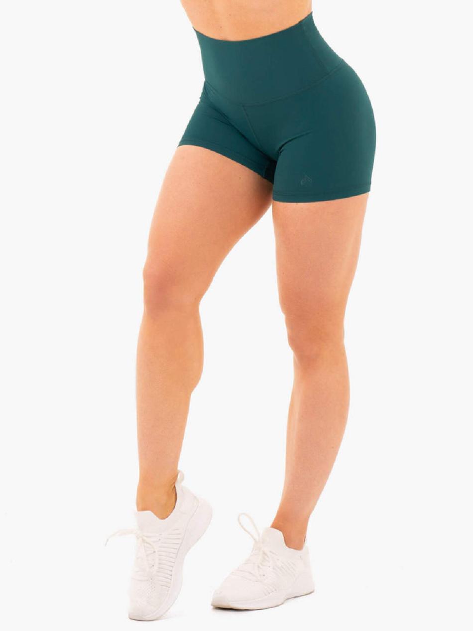 Turquoise Women\'s Ryderwear NKD High Waisted Shorts | 54JS91262