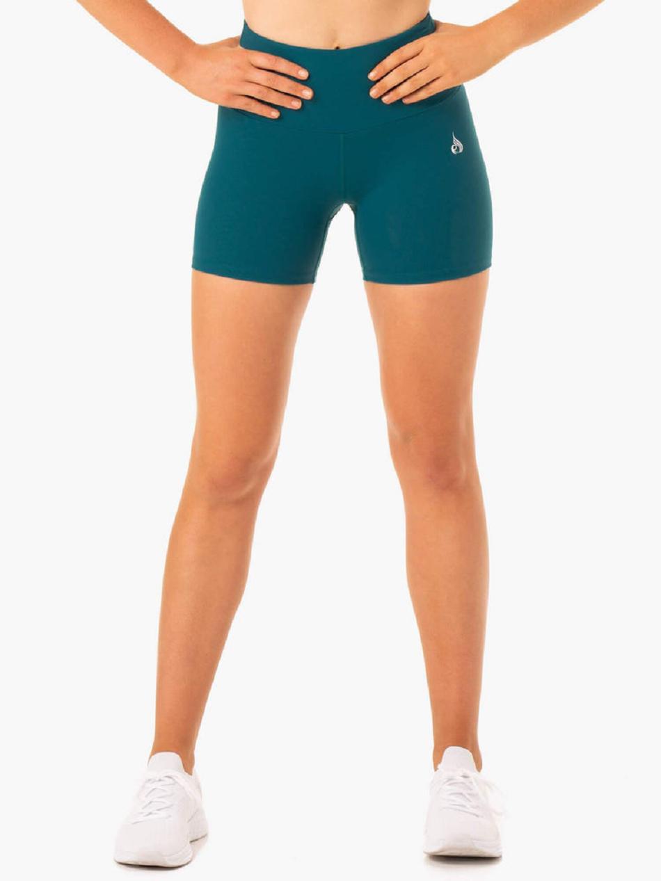 Turquoise Women\'s Ryderwear Staples Mid Length Shorts Scrunch Bum | 42RT64939