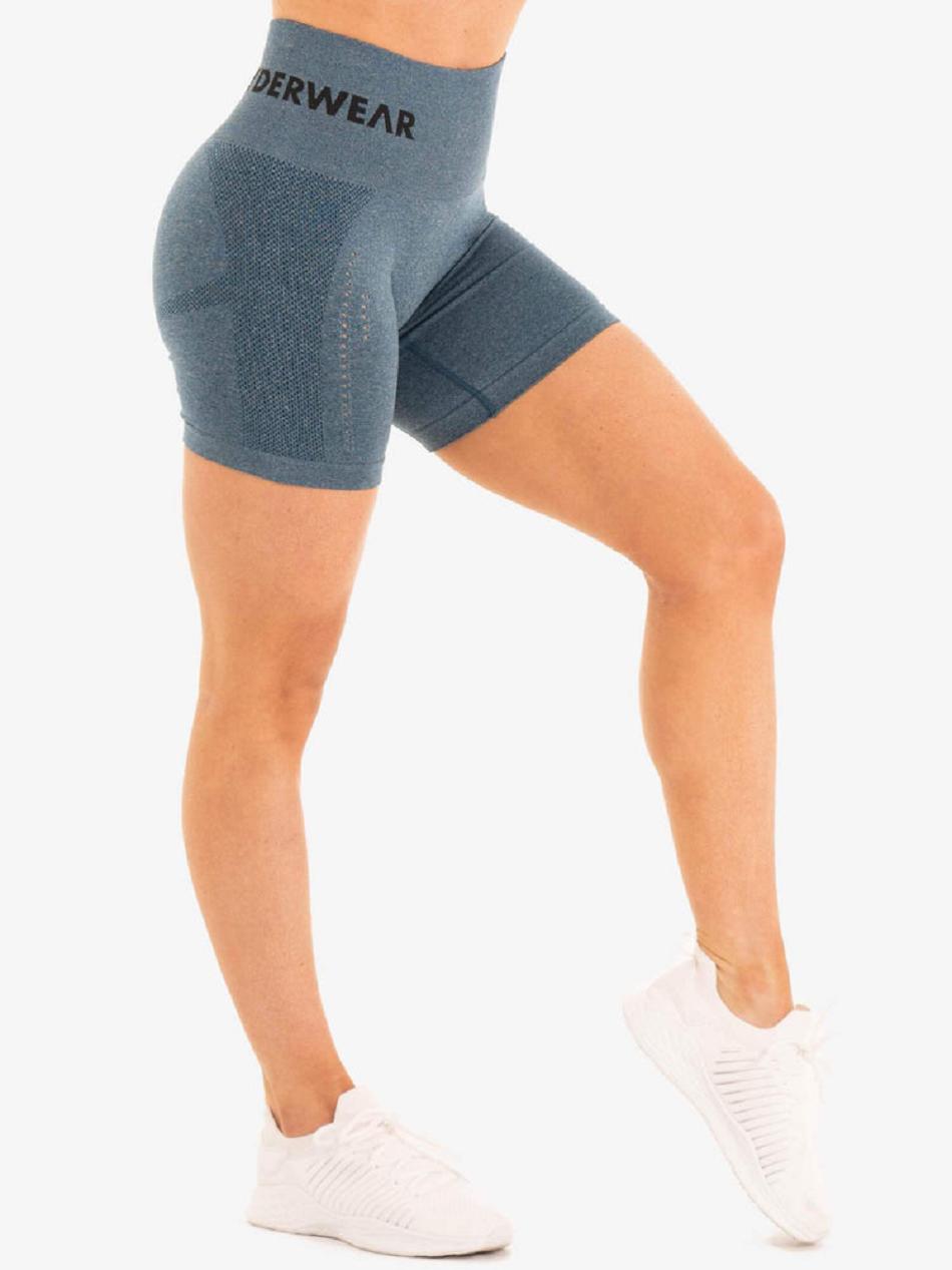 Turquoise Women's Ryderwear Staples Shorts Seamless | RFD85790