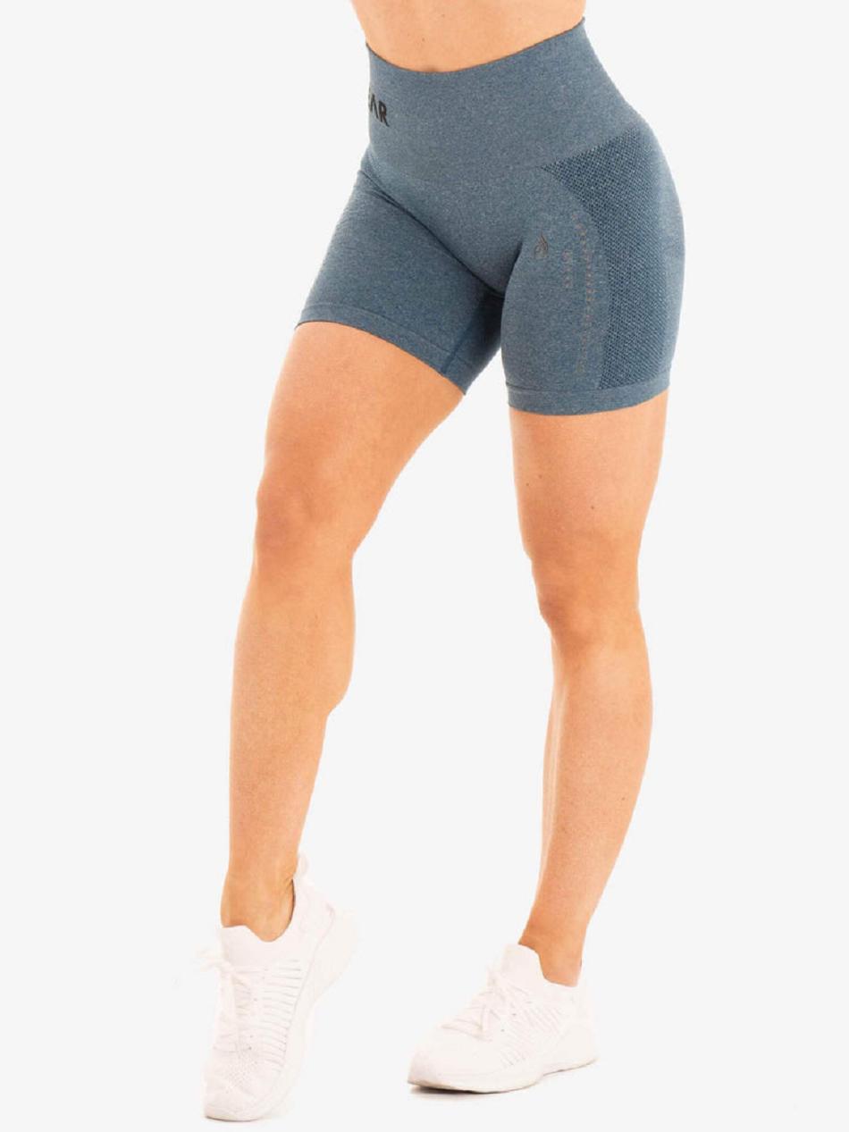 Turquoise Women\'s Ryderwear Staples Shorts Seamless | RFD85790