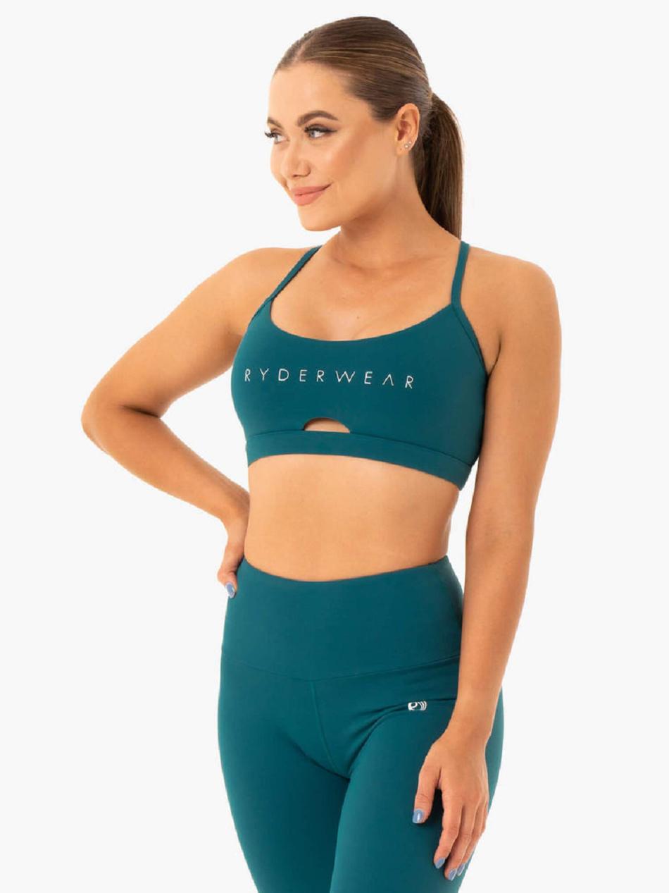 Turquoise Women\'s Ryderwear Staples Sports Bras | 118IV28237