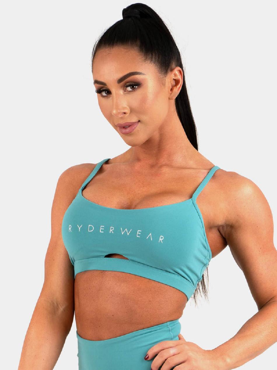 Turquoise Women's Ryderwear Staples Sports Bras | DS5595933