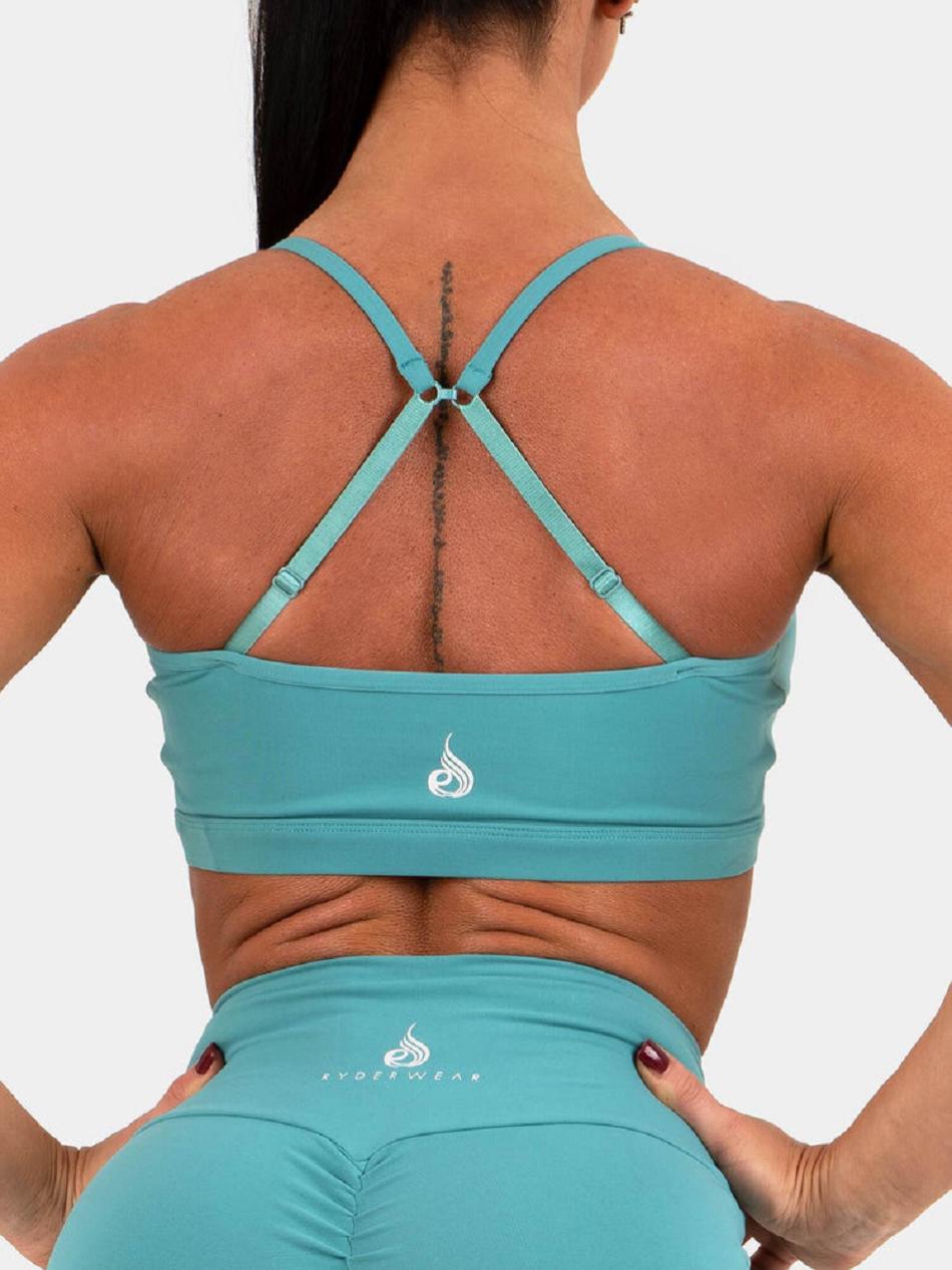 Turquoise Women's Ryderwear Staples Sports Bras | DS5595933