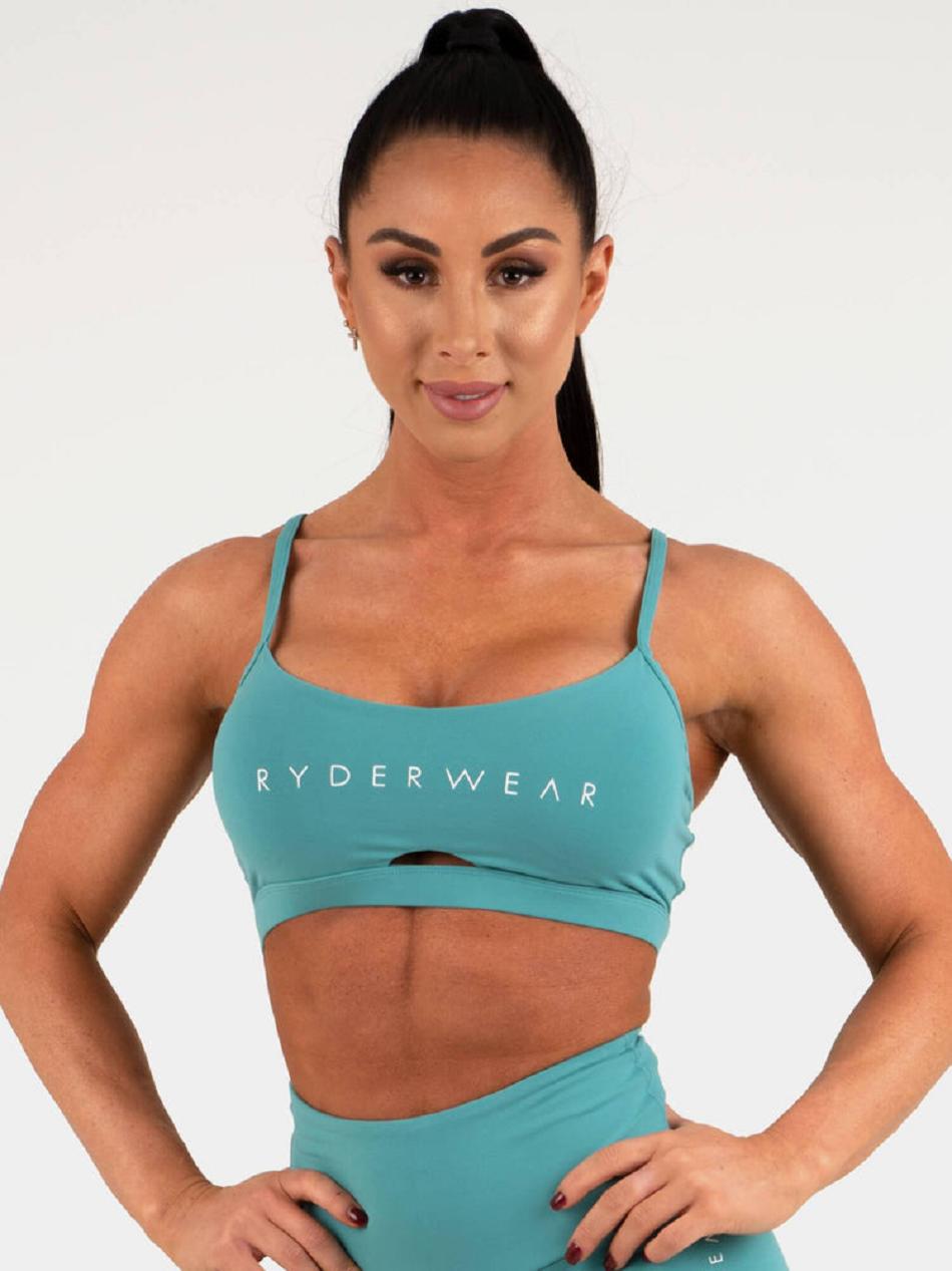 Turquoise Women\'s Ryderwear Staples Sports Bras | DS5595933