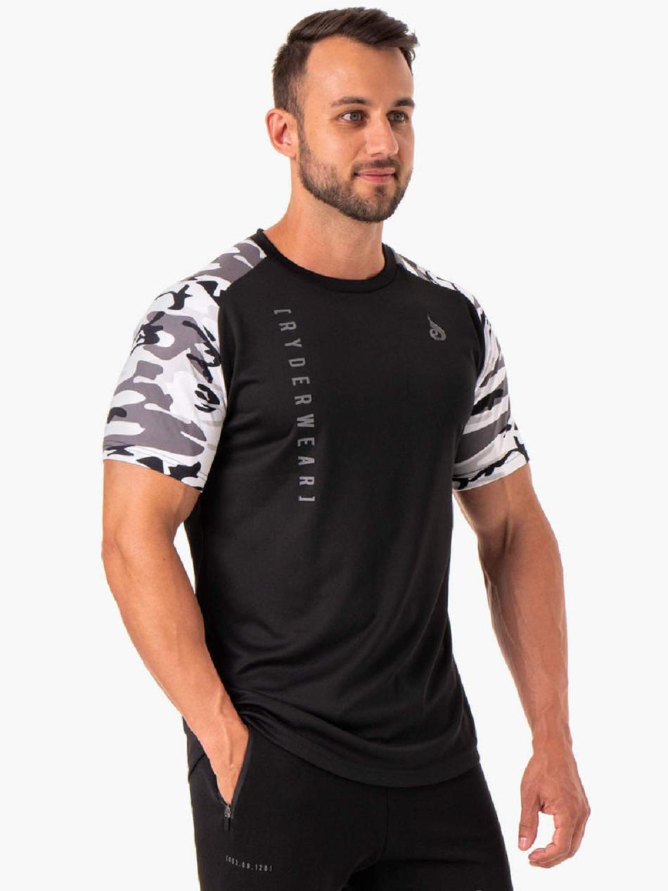 White / Camo Men's Ryderwear Camo Tech Mesh T-shirt | 85JS95866