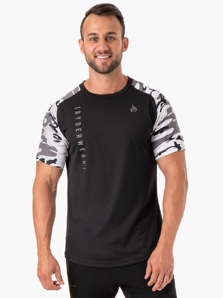 White / Camo Men\'s Ryderwear Camo Tech Mesh T-shirt | 85JS95866