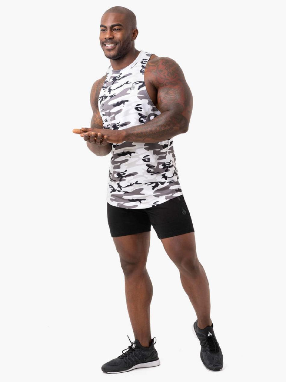 White / Camo Men's Ryderwear Camo Tech Mesh Baller Tank Top | FG8544133