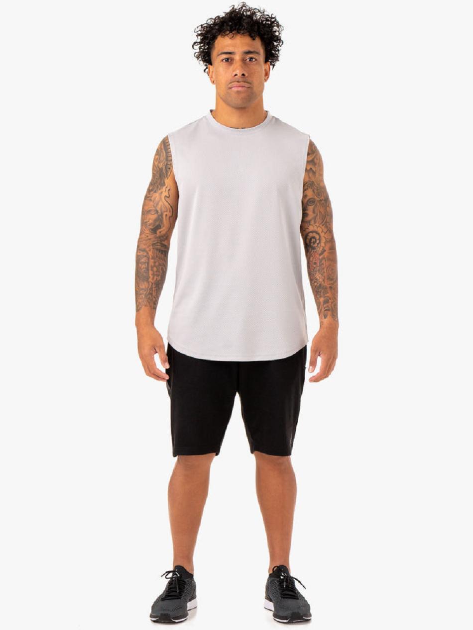 White / Grey Men's Ryderwear Enhance Muscle Tanks | FG8038019