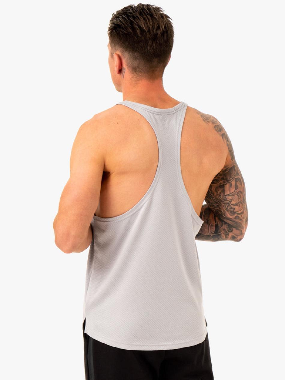 White / Grey Men's Ryderwear Enhance T-Back Stringers | XG8452543