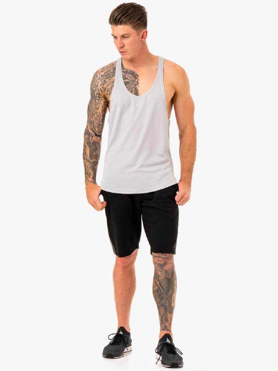 White / Grey Men's Ryderwear Enhance T-Back Stringers | XG8452543