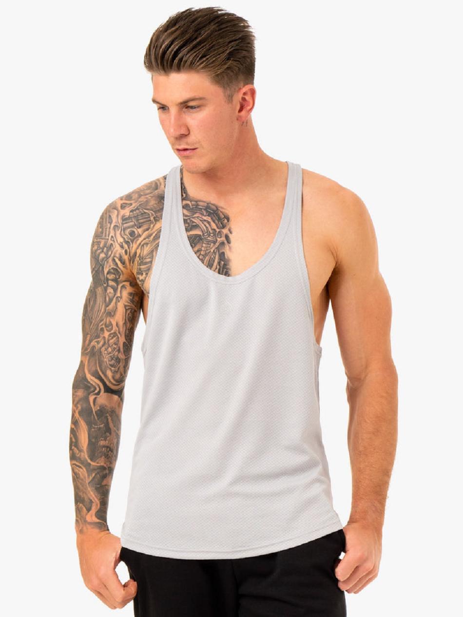 White / Grey Men\'s Ryderwear Enhance T-Back Stringers | XG8452543