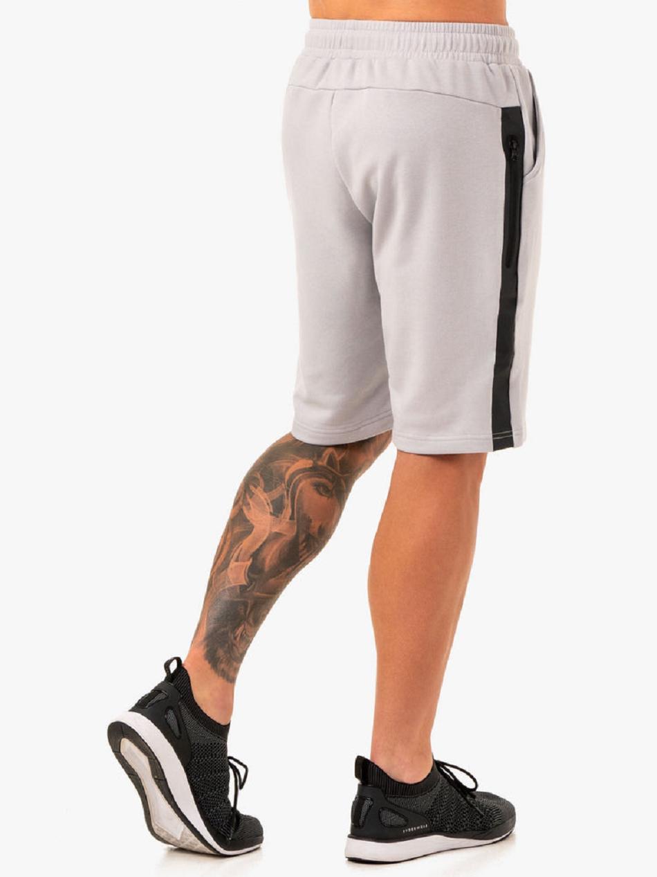 White / Grey Men's Ryderwear Restore Fleece Track Shorts | 93ES82573