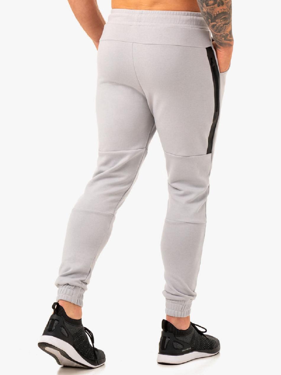 White / Grey Men's Ryderwear Restore Fleece Track Pants | 98YR62423