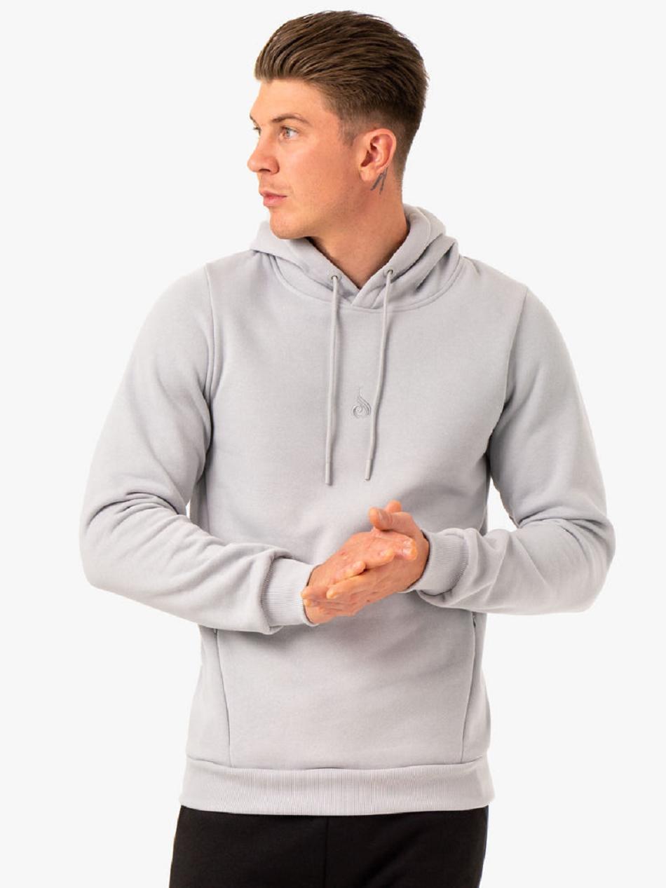 White / Grey Men\'s Ryderwear Restore Pullover Hoodie Top | 161DF67902