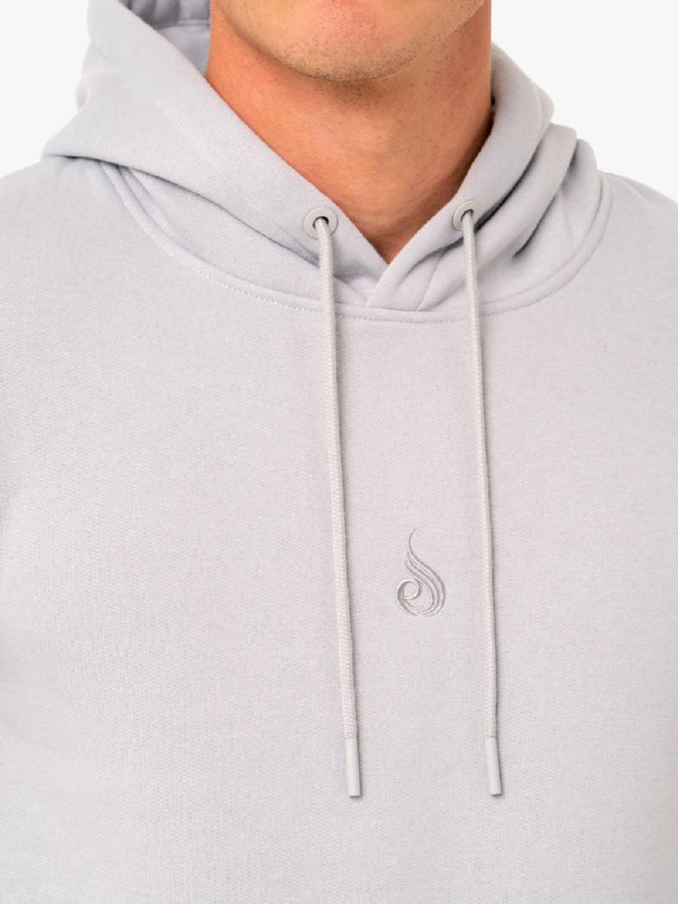 White / Grey Men's Ryderwear Restore Pullover Hoodie | 90RT56986