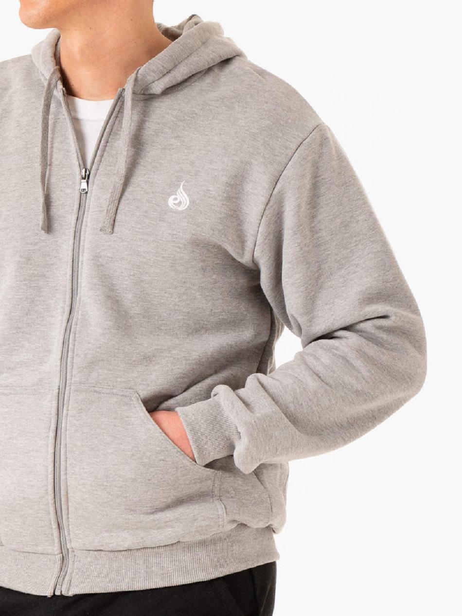 White Men's Ryderwear Essential Zip Up Hoodie | NG8932534