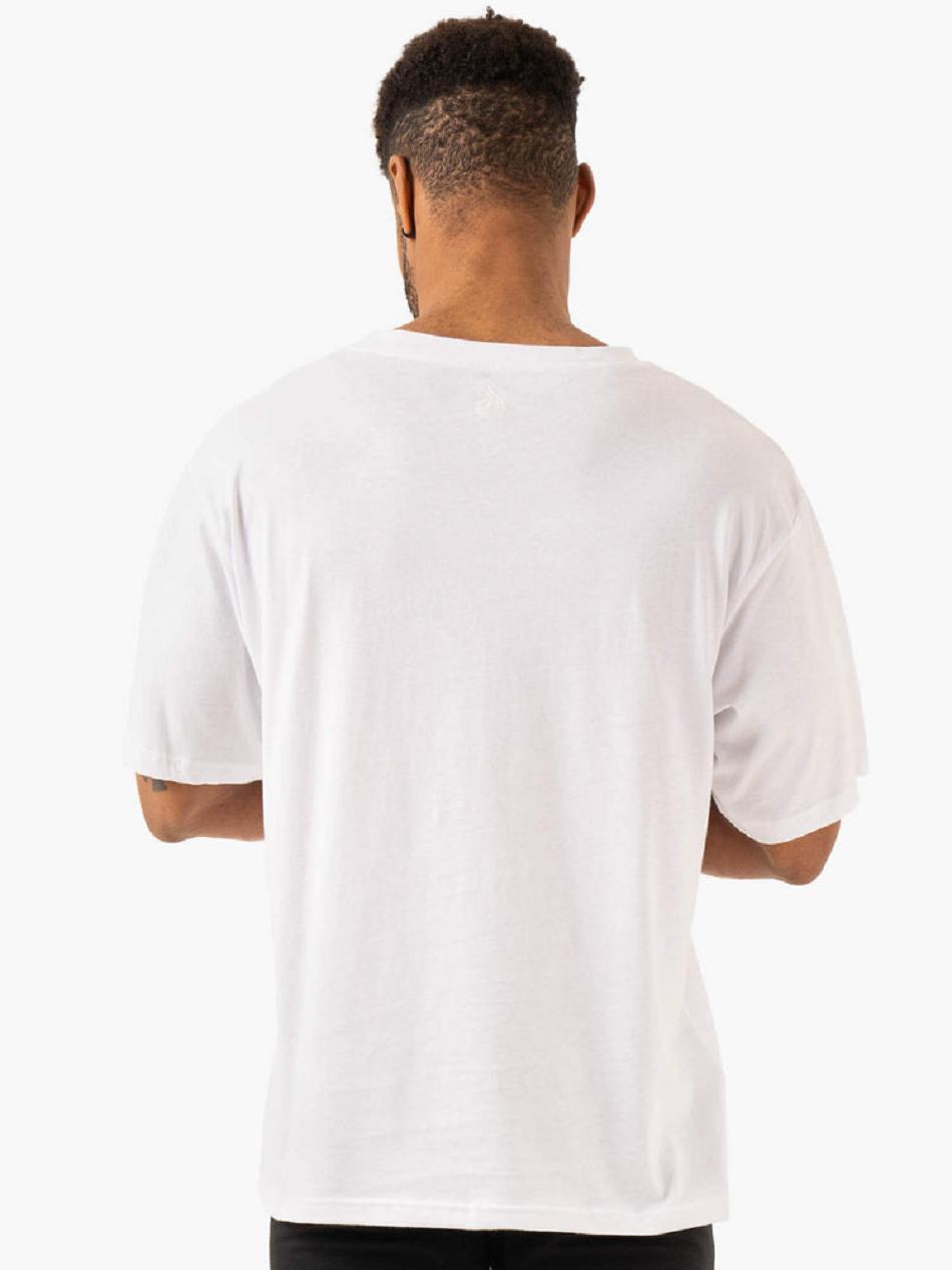 White Men's Ryderwear Graphic Oversized T-shirt | GB8295583