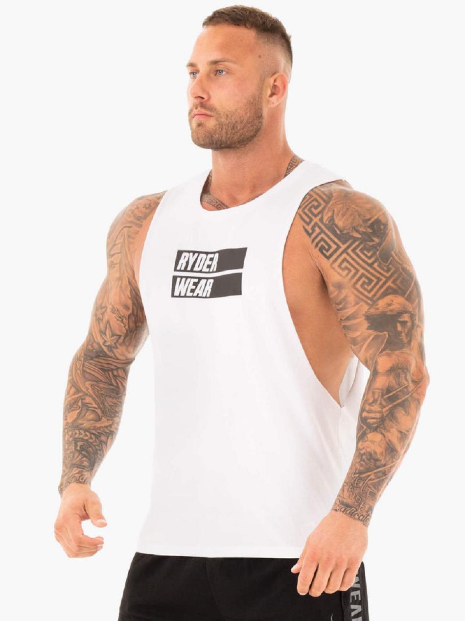 White Men's Ryderwear Iron Baller Tank Top | G2T72970