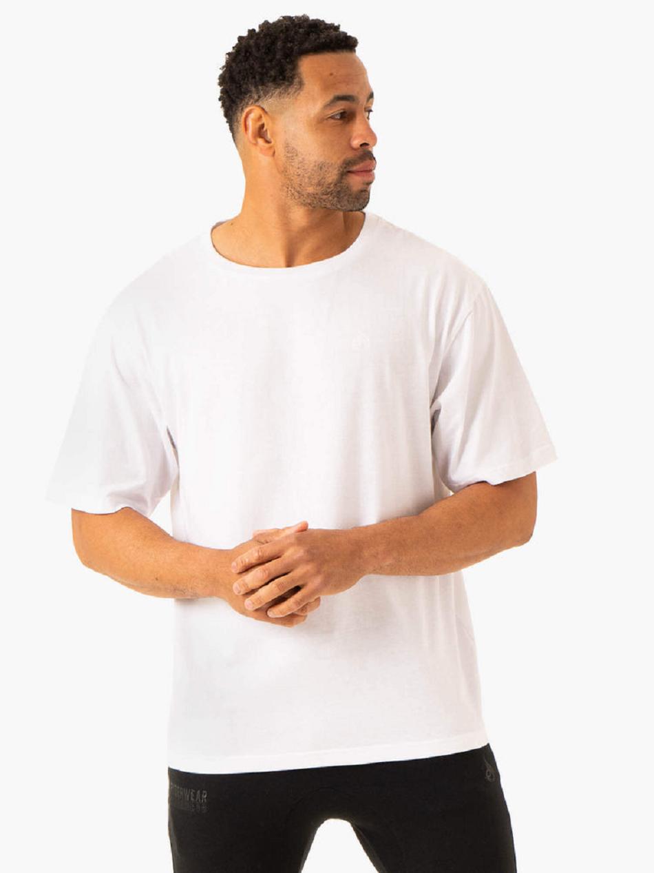 White Men\'s Ryderwear Lift Oversized T-shirt | SF8359040