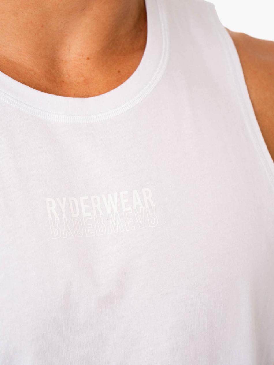 White Men's Ryderwear Limitless Baller Tanks | DF8421299