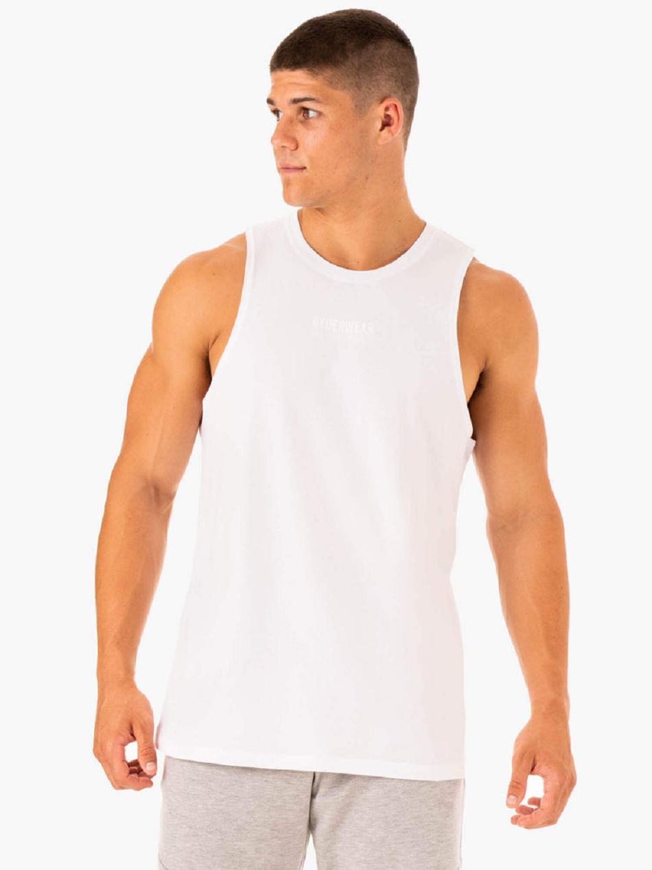 White Men\'s Ryderwear Limitless Baller Tanks | DF8421299