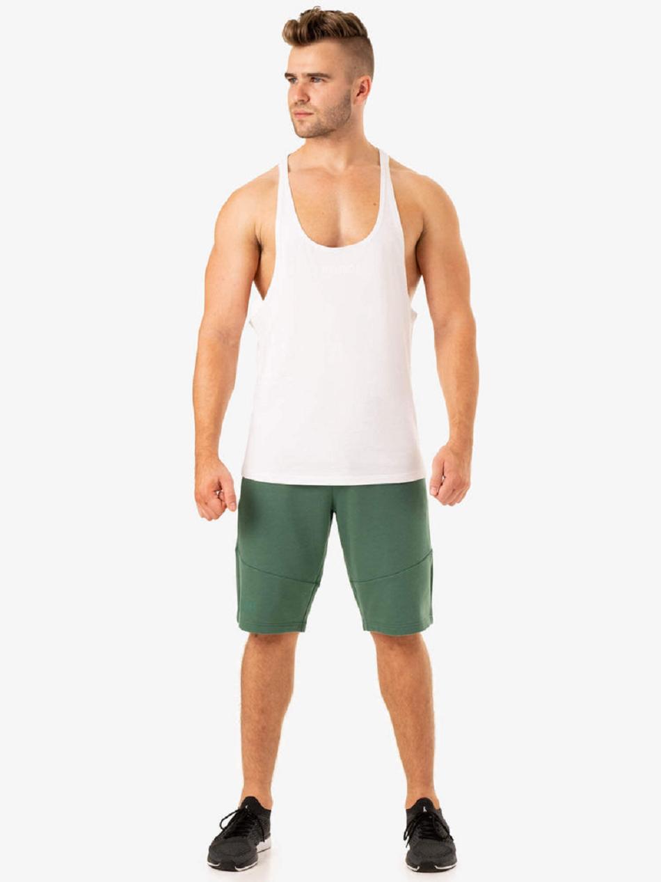 White Men's Ryderwear Limitless Stringer T-Back Tanks | 83SB30651